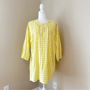 Madewell Yellow Gingham Tunic Dress - Small